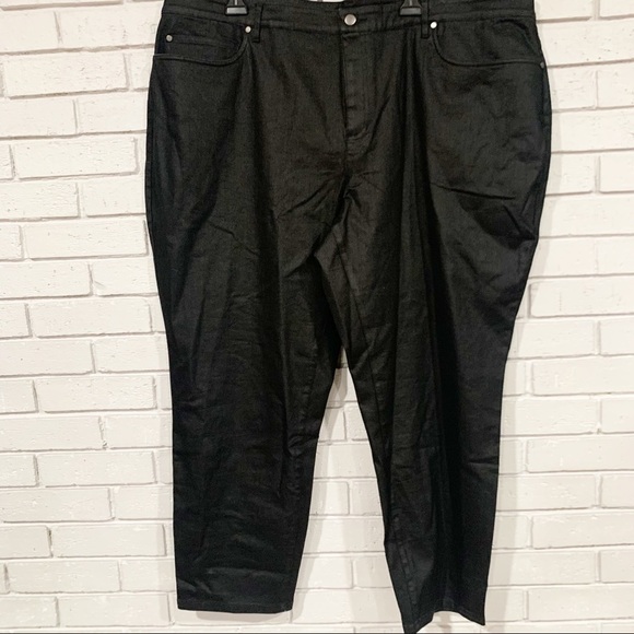 Eileen Fisher Women’s Coated Black Slim Ankle Jean - Picture 10 of 14